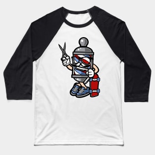 The Skateboarder Barber Baseball T-Shirt